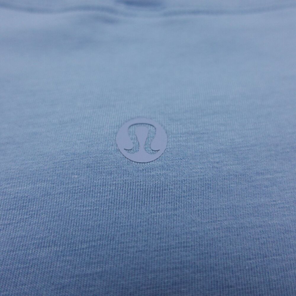 New Lululemon Size 12 Cates Tee Shirt Relaxed Fit Cropped Pima Cotton BLWL Blue - Picture 5 of 7